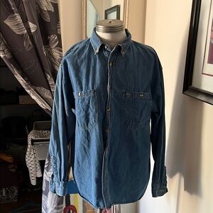 Robert Stock Men's Blue Denim Shirt Size L